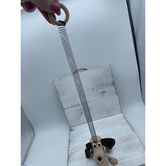 Vintage Wooden Bouncy Springy Wood DOG Made in Czech Republic for Petra Toys USA - Picture 6 of 8